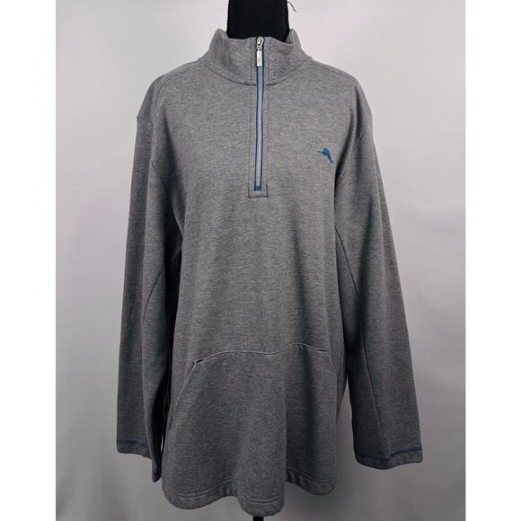 Tommy Bahama Gray Half Zip Pullover Sweatshirt Size XL - Picture 2 of 9